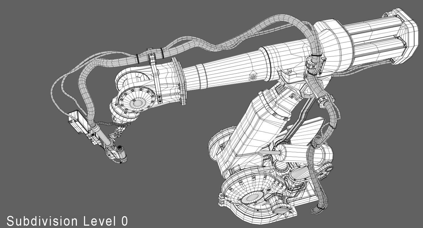 Industrial Robot IRB Low-poly 3D model_26
