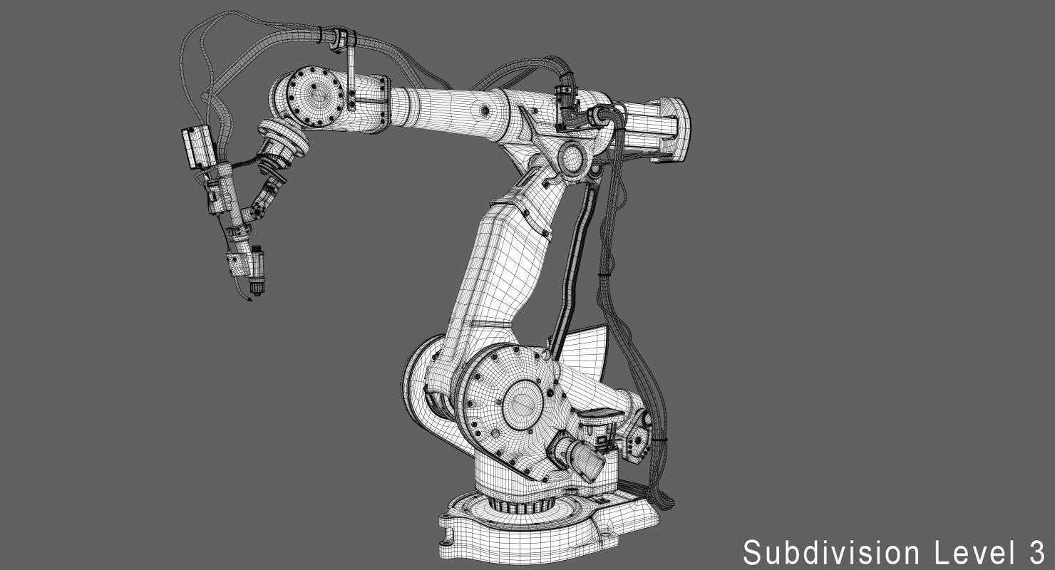 Industrial Robot IRB Low-poly 3D model_21
