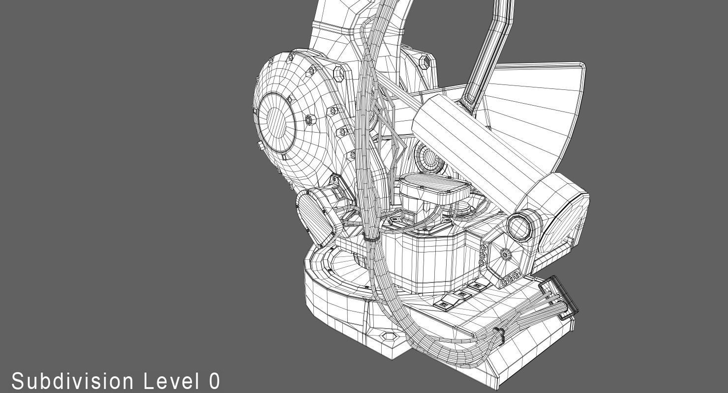 Industrial Robot IRB Low-poly 3D model_24