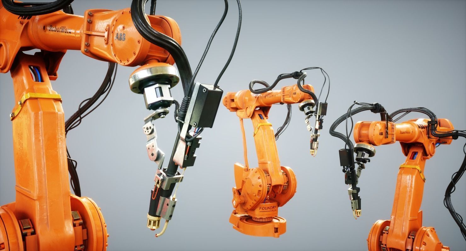 Industrial Robot IRB Low-poly 3D model_19