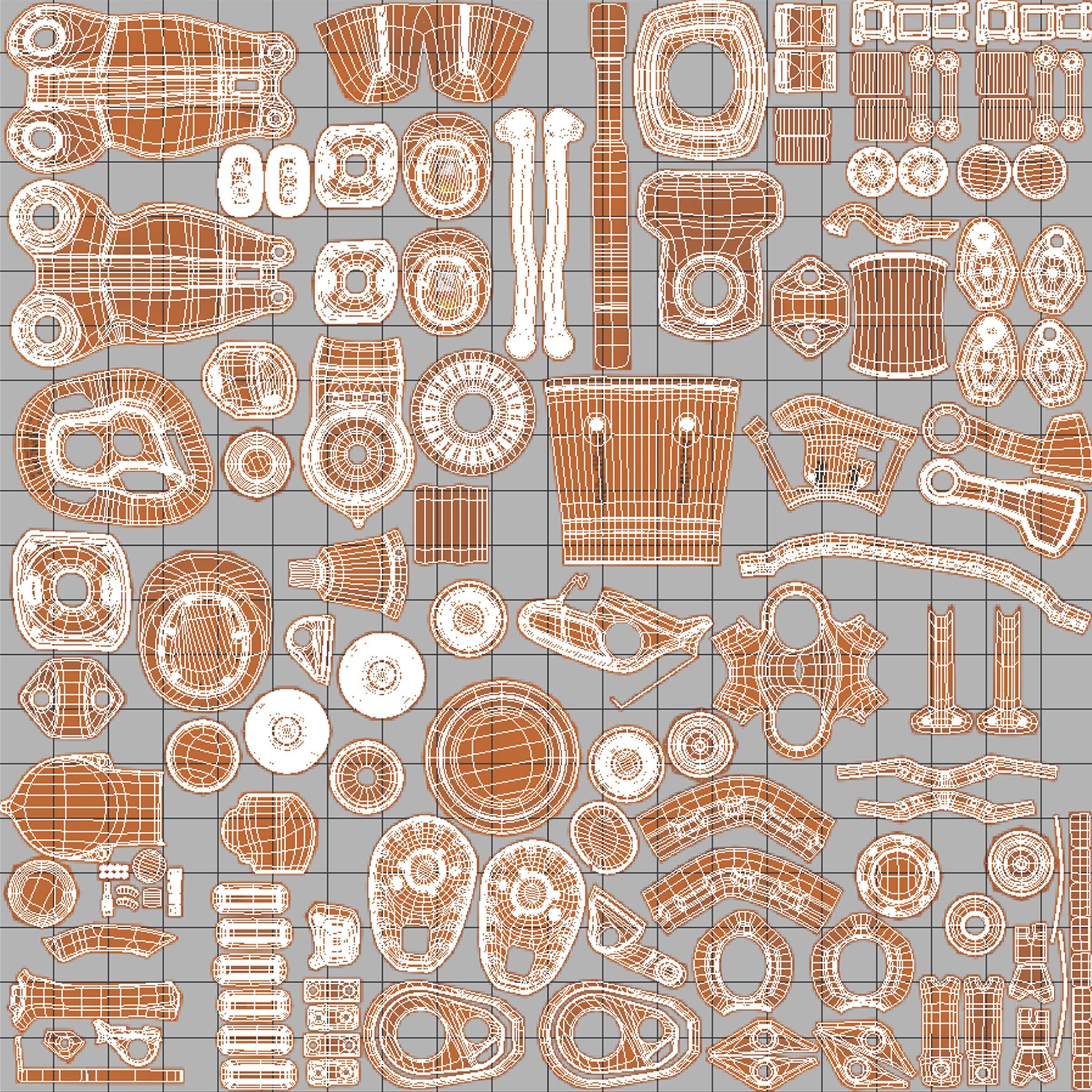 Industrial Robot IRB Low-poly 3D model_29