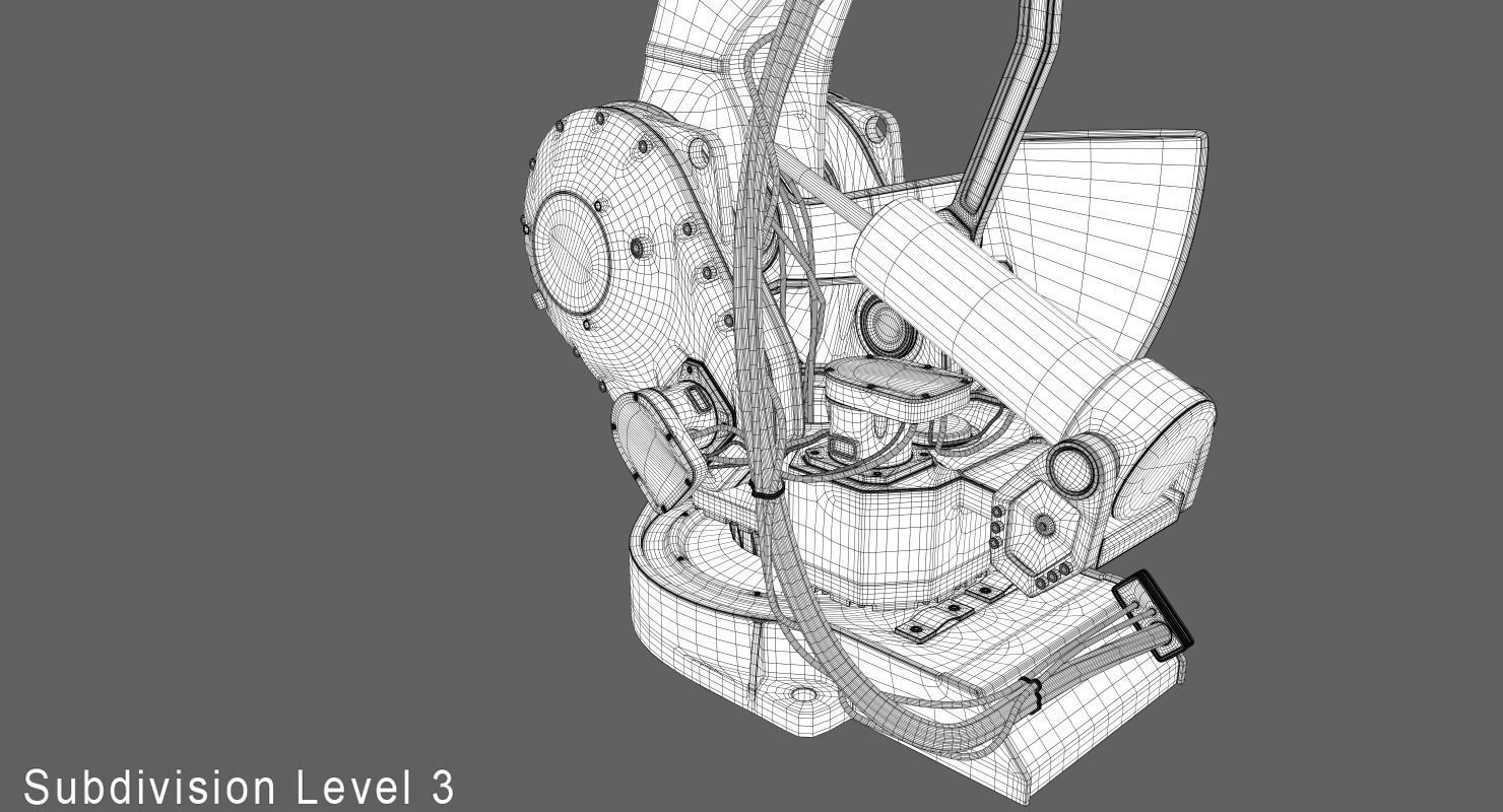Industrial Robot IRB Low-poly 3D model_25