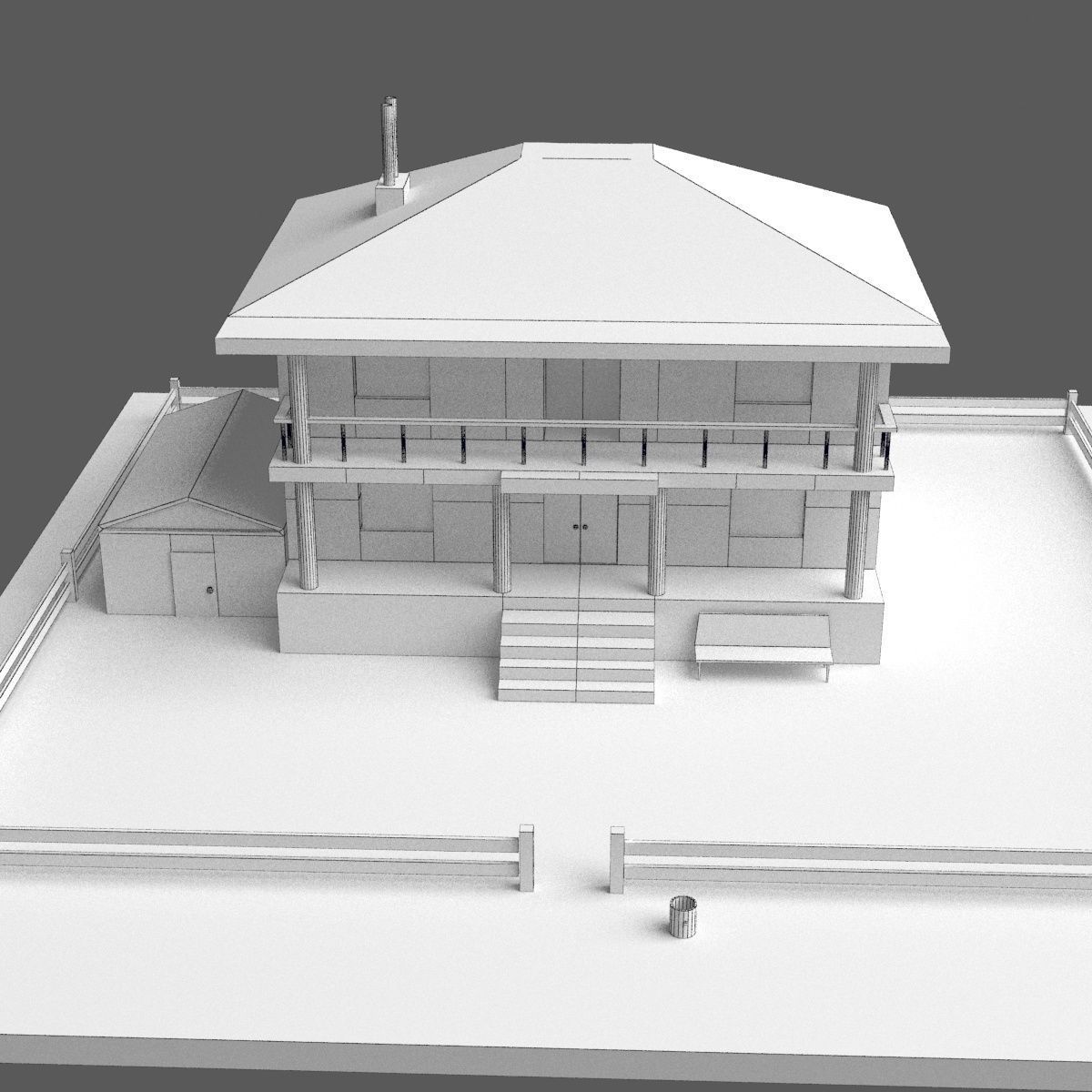 Green Town Low-poly 3D model_26