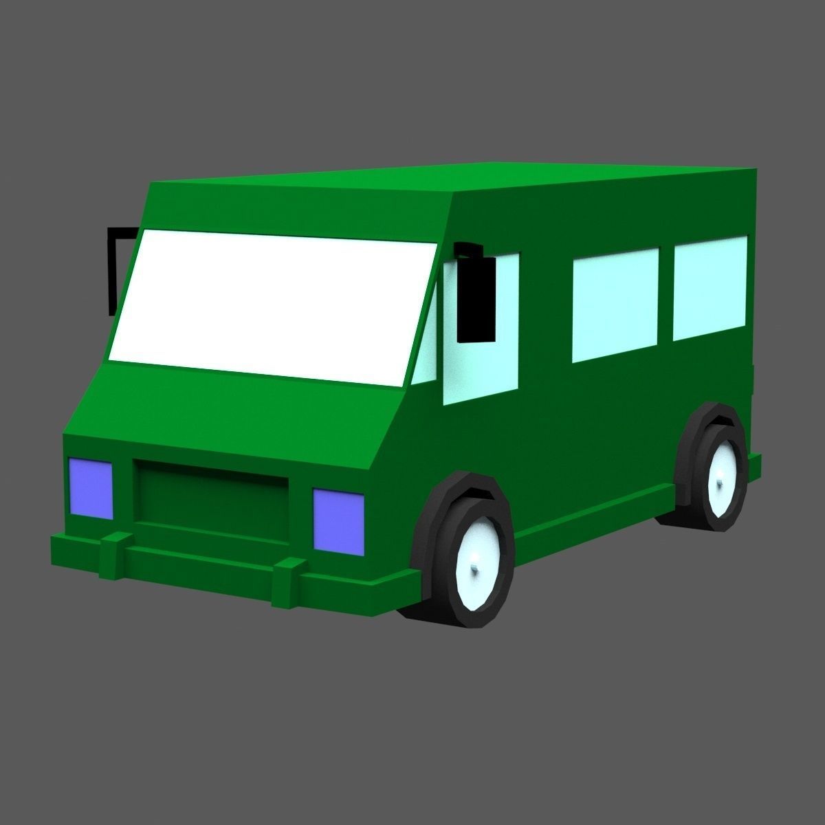 Green Town Low-poly 3D model_39