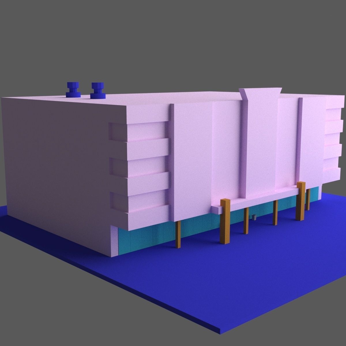 Green Town Low-poly 3D model_10