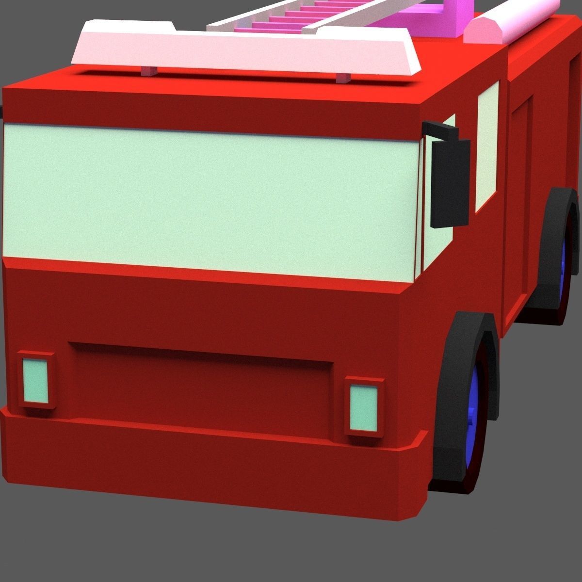 Green Town Low-poly 3D model_24