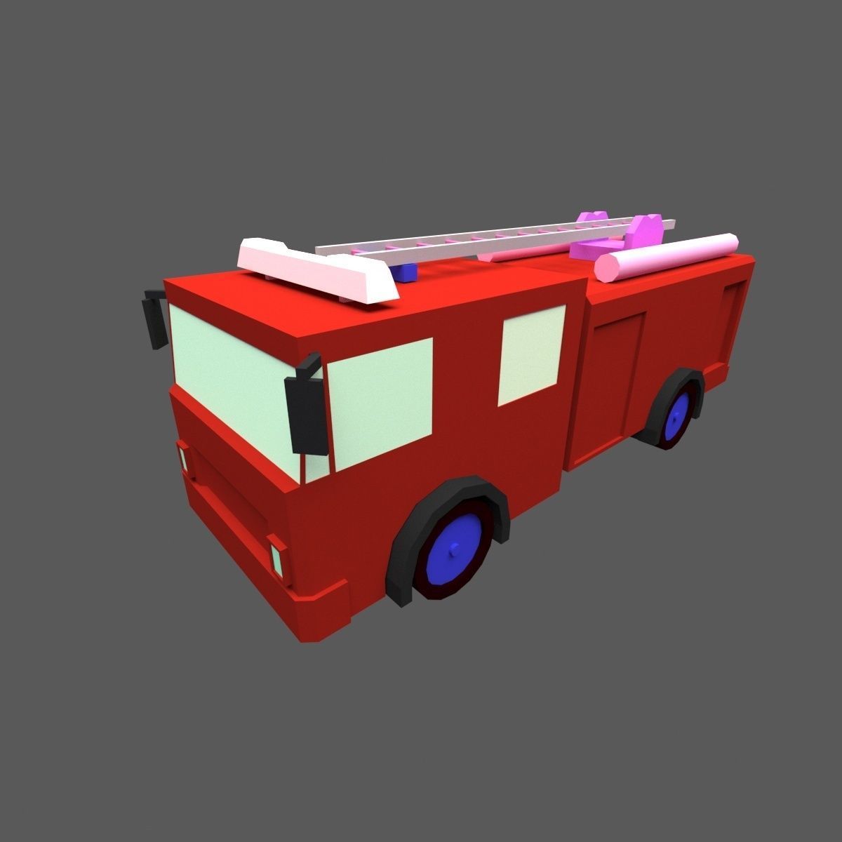 Green Town Low-poly 3D model_25