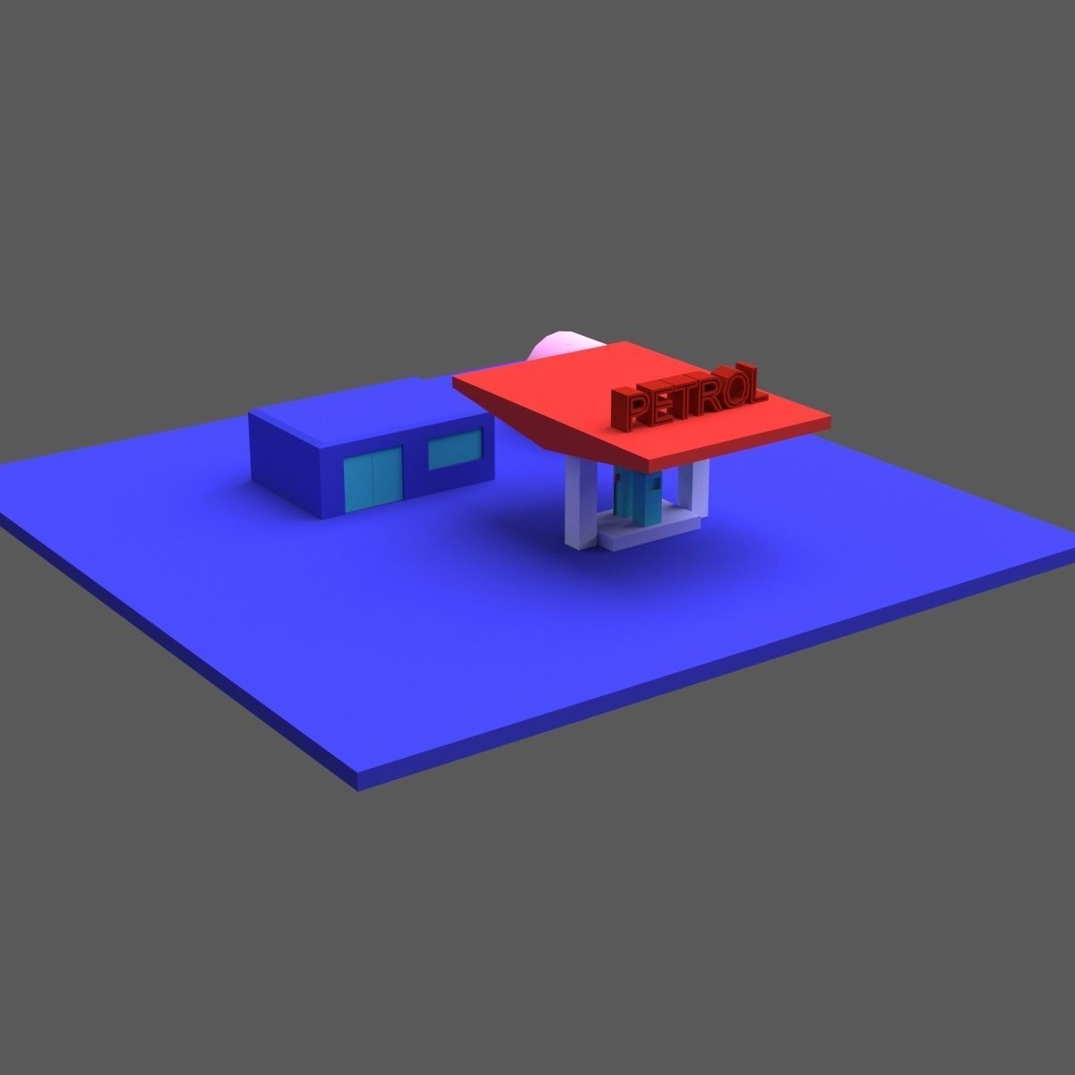 Green Town Low-poly 3D model_41