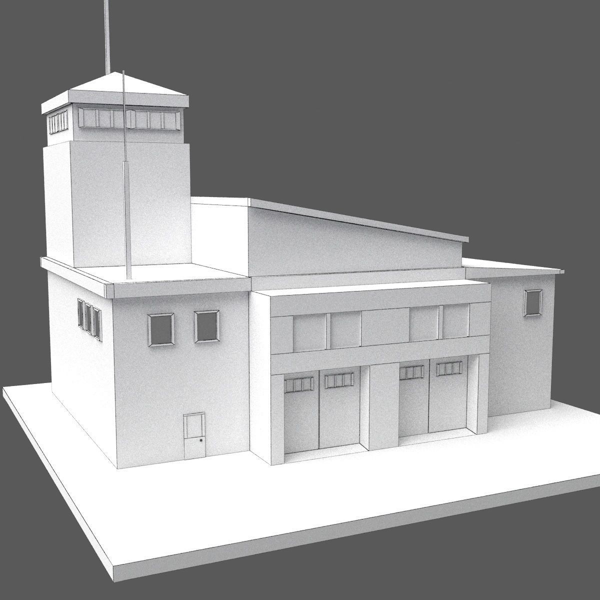 Green Town Low-poly 3D model_19