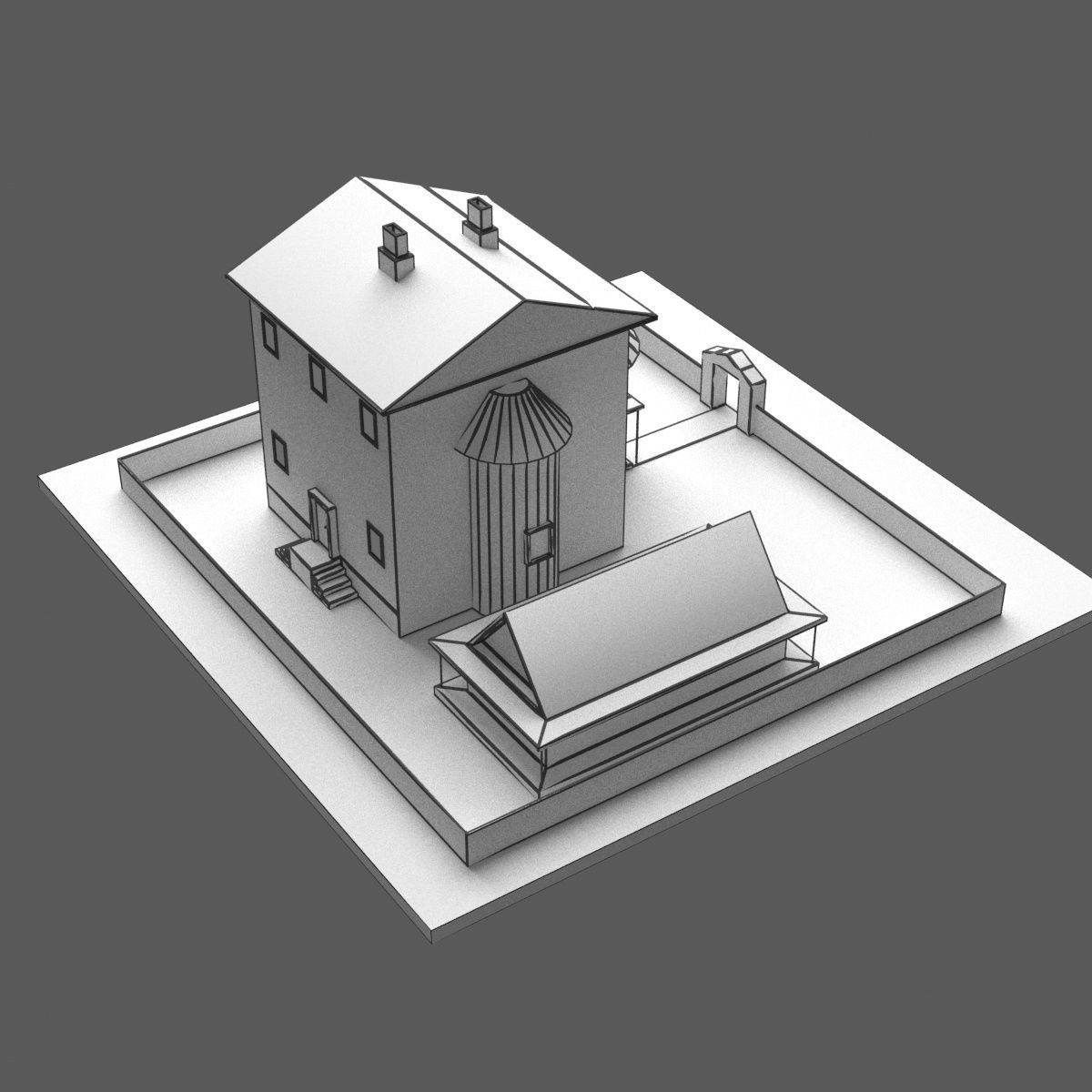 Green Town Low-poly 3D model_22