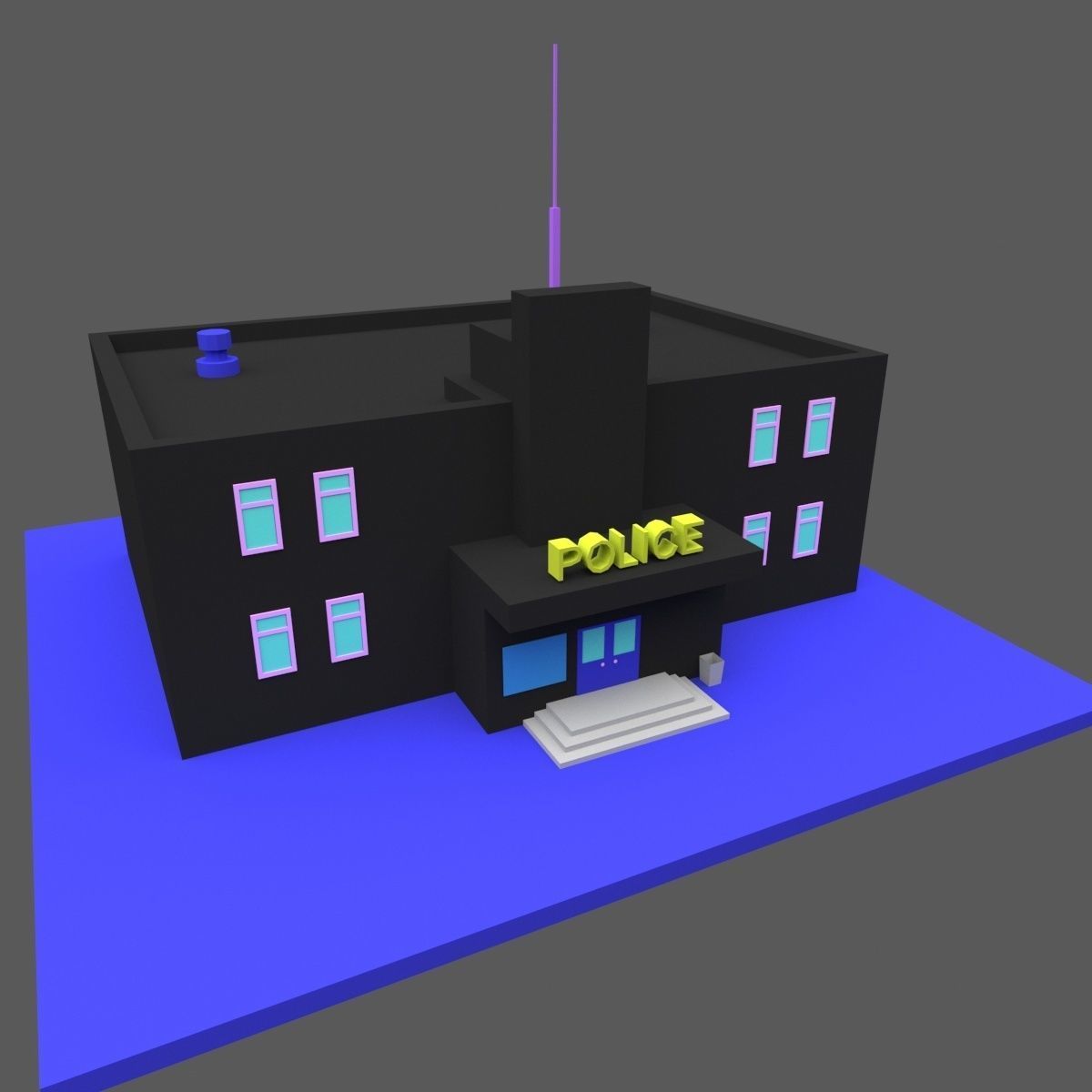 Green Town Low-poly 3D model_8