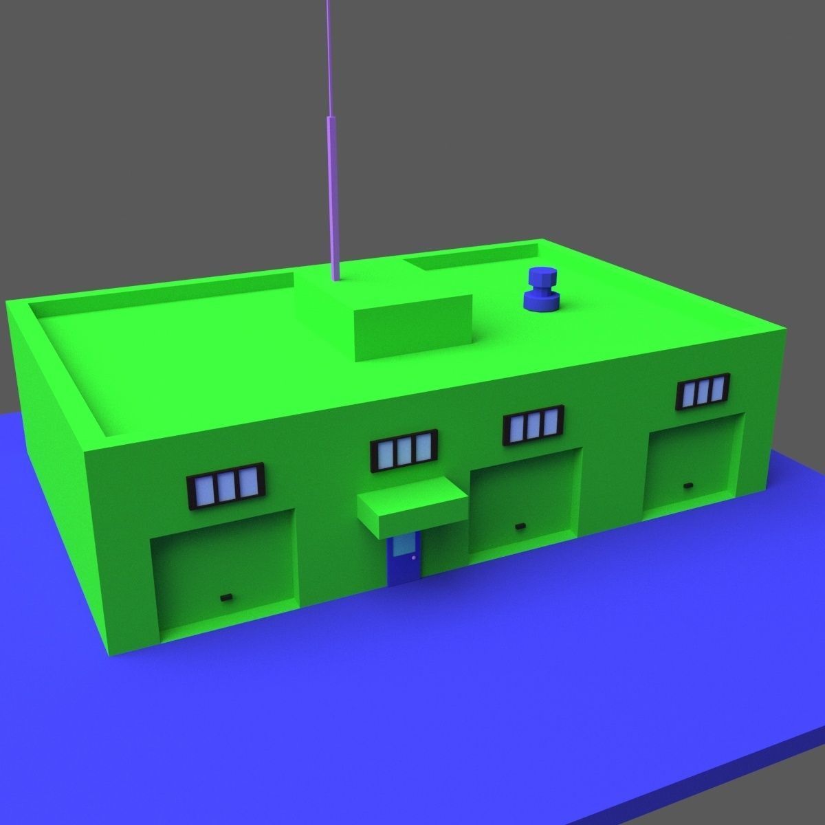 Green Town Low-poly 3D model_6