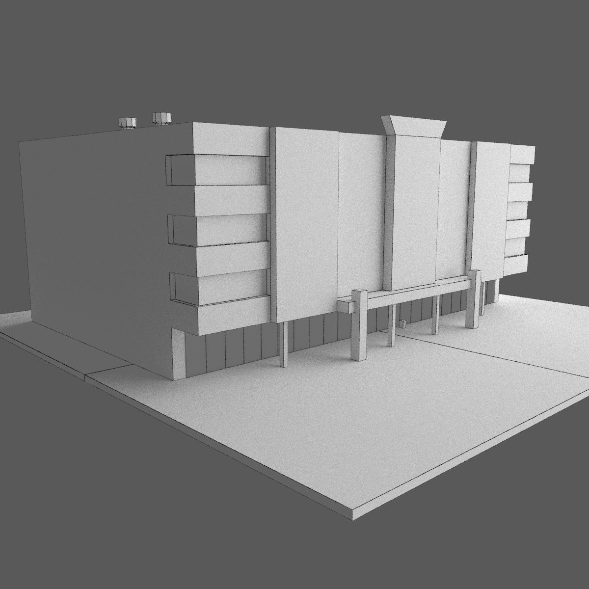 Green Town Low-poly 3D model_45