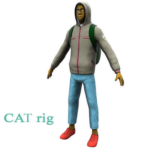 Student man Low-poly 3D model
