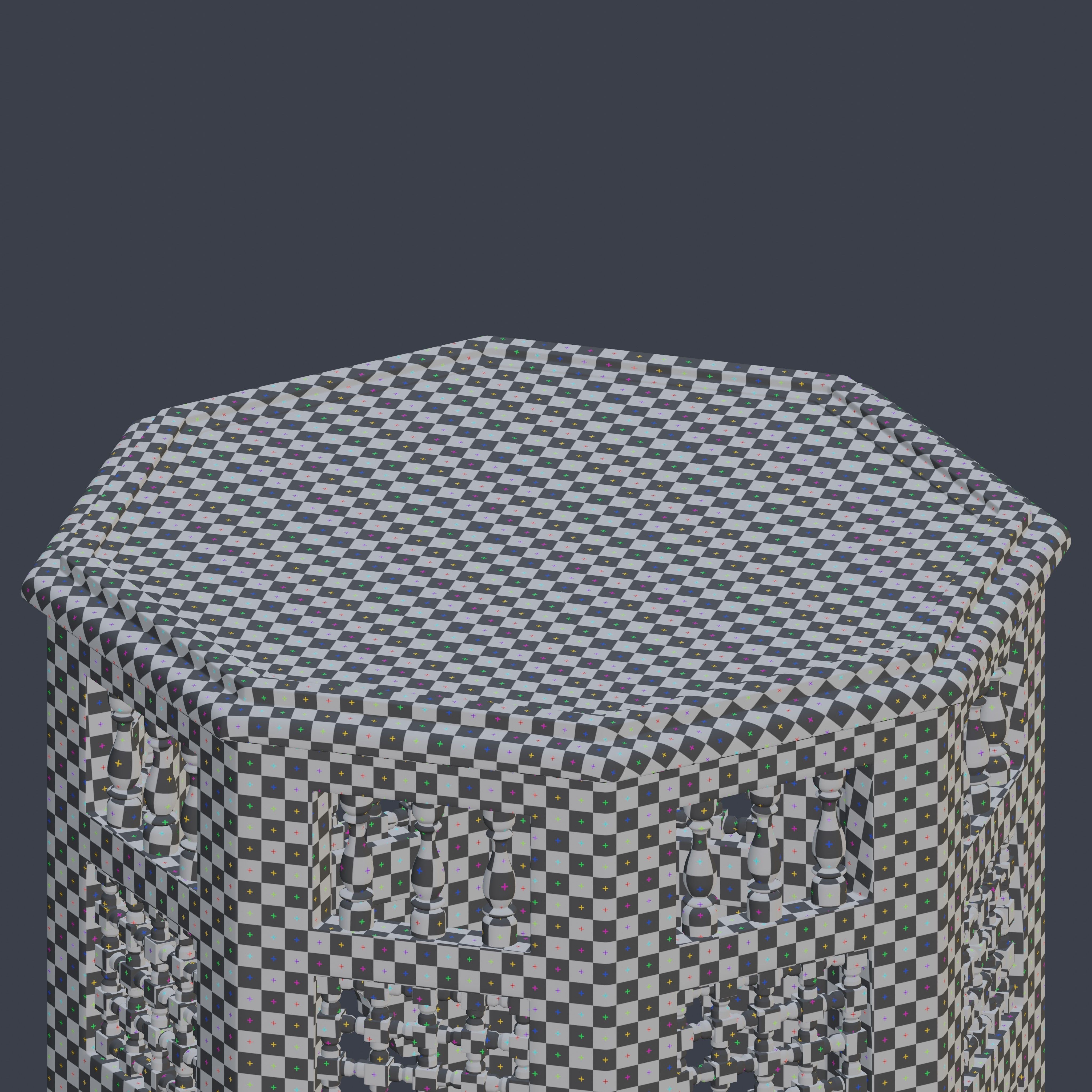 Moroccan octagonal side table 05 3D model_7