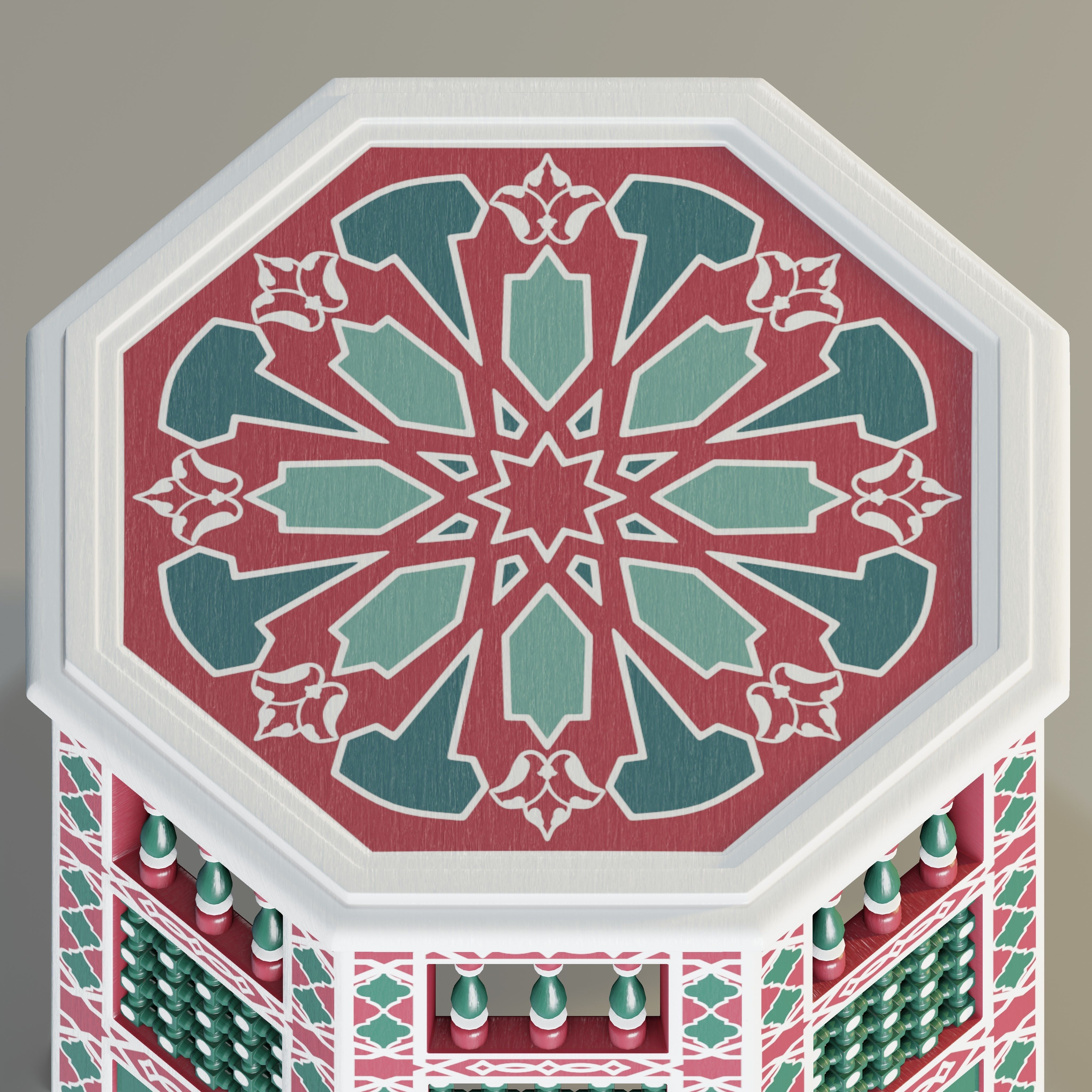 Moroccan octagonal side table 05 3D model_1
