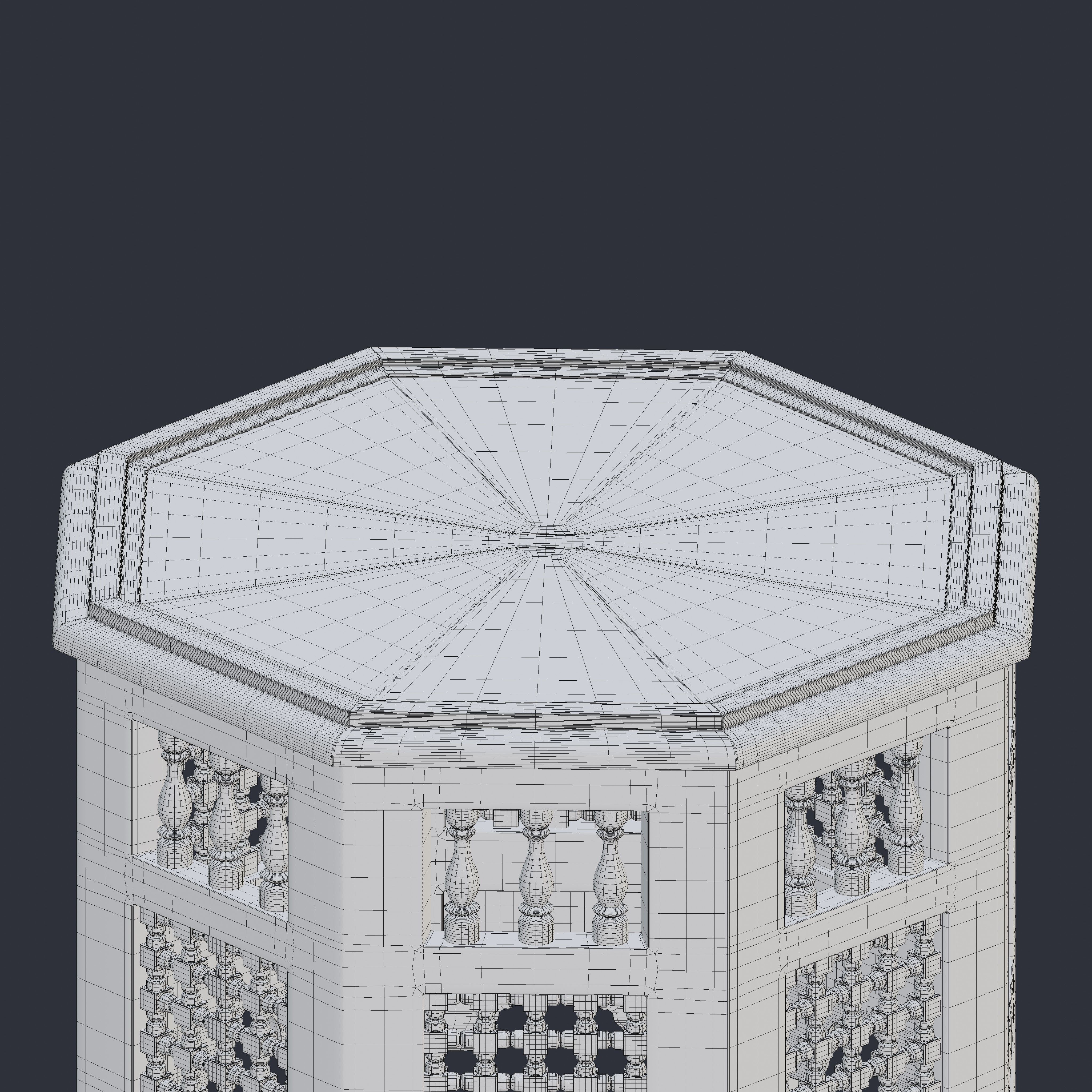 Moroccan octagonal side table 05 3D model_5