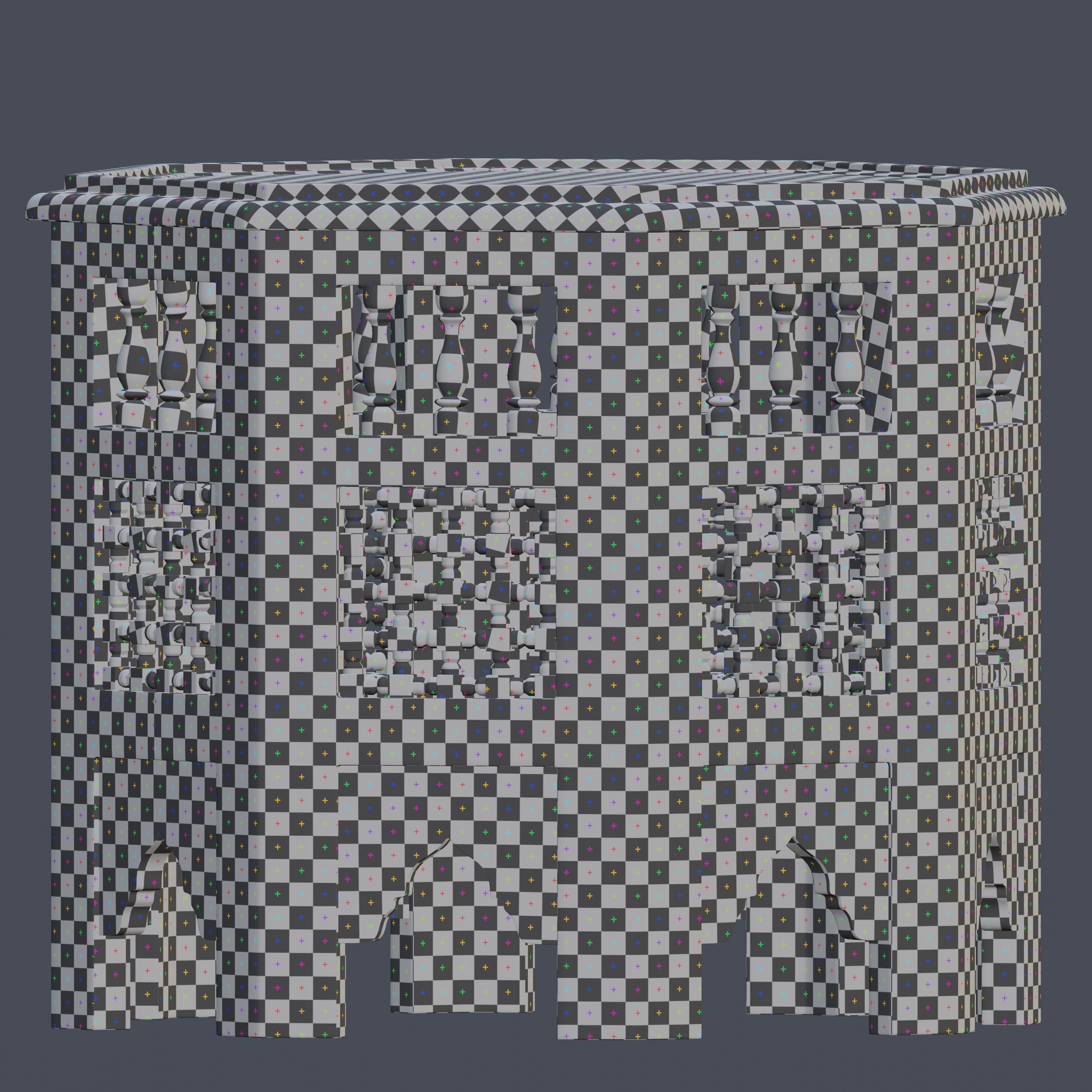 Moroccan octagonal side table 05 3D model_6