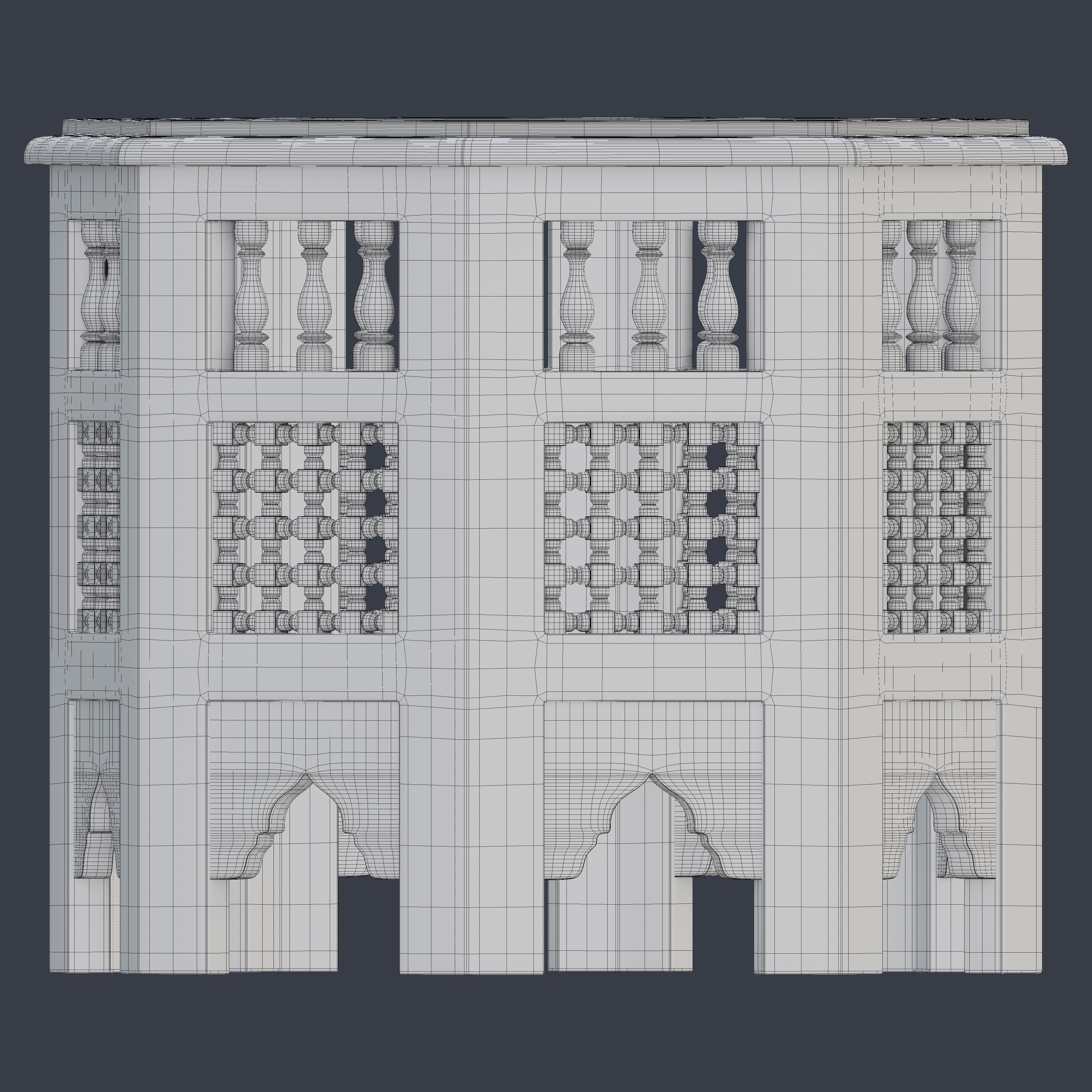 Moroccan octagonal side table 05 3D model_4