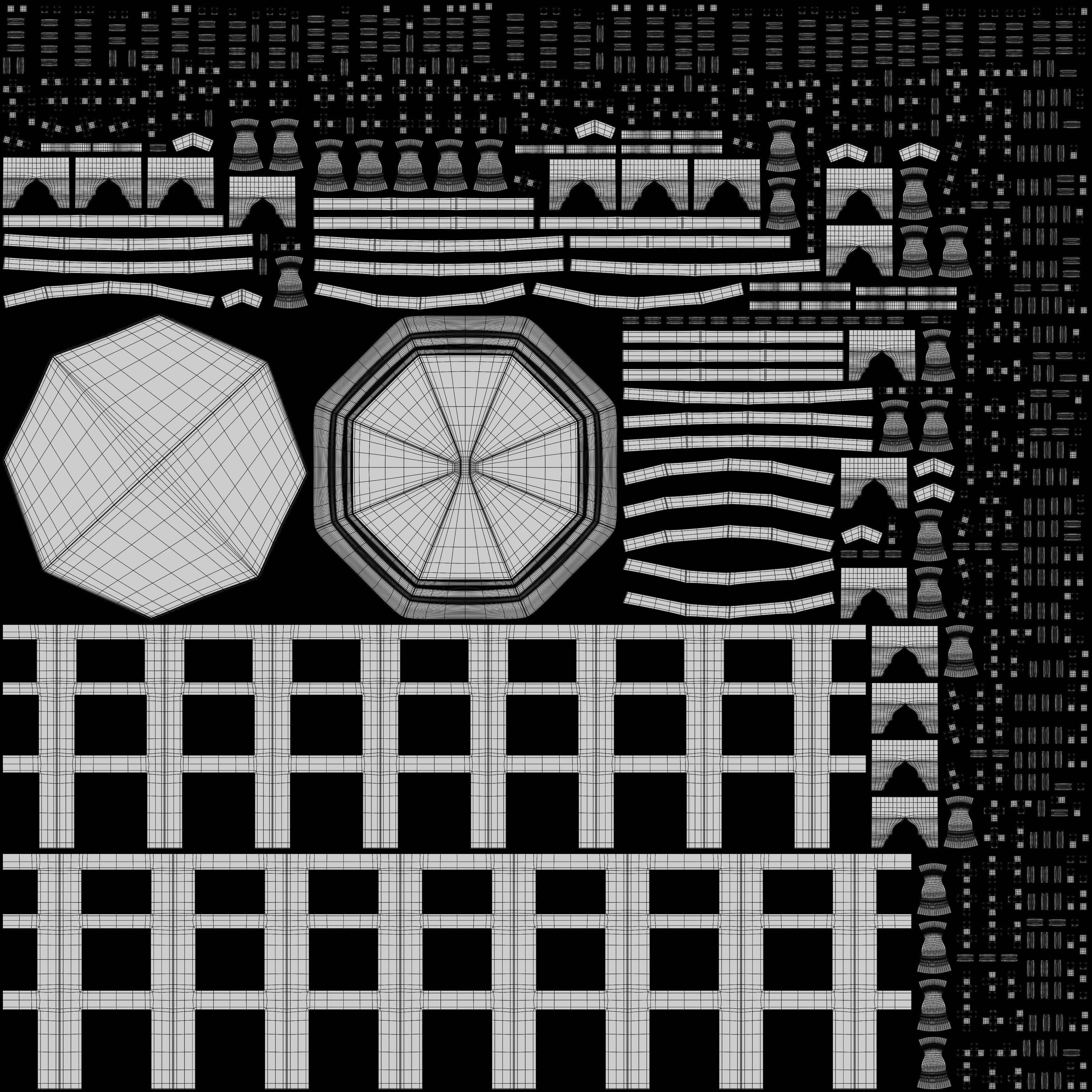 Moroccan octagonal side table 05 3D model_8