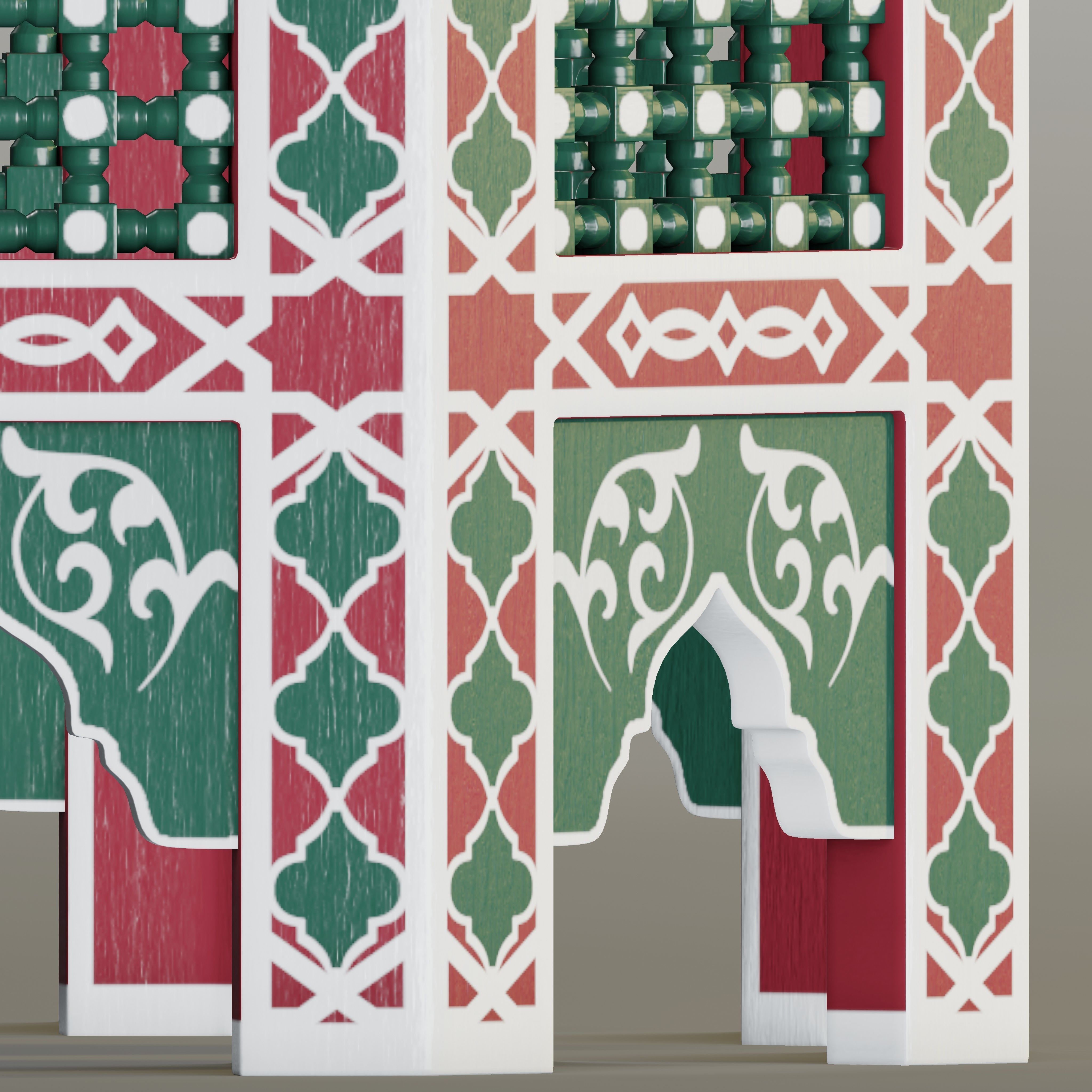 Moroccan octagonal side table 05 3D model_3