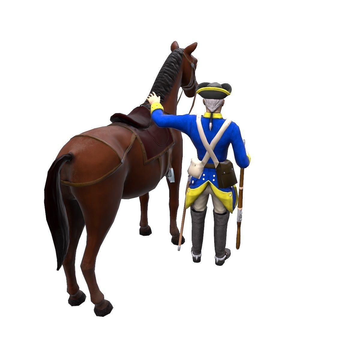 Swedish dragoon Low-poly 3D model_33