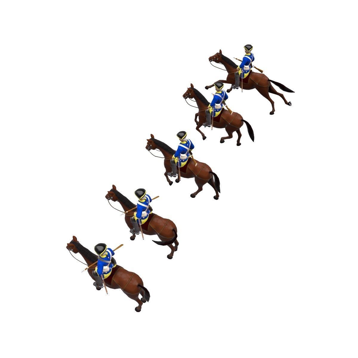 Swedish dragoon Low-poly 3D model_22