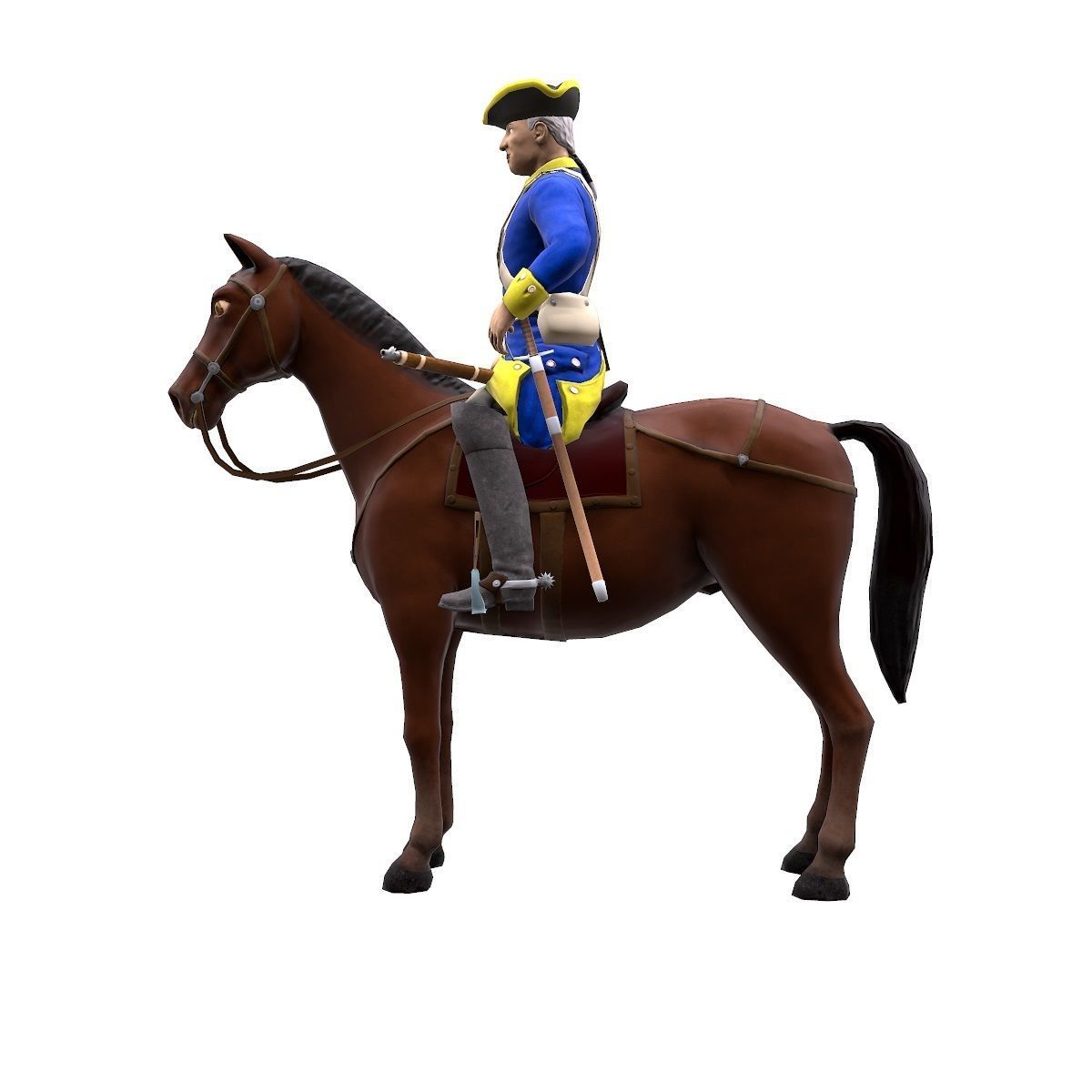 Swedish dragoon Low-poly 3D model_41