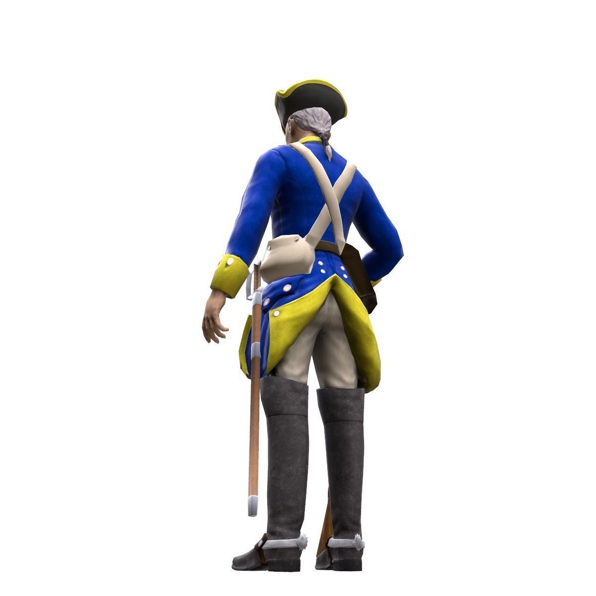 Swedish dragoon Low-poly 3D model_13