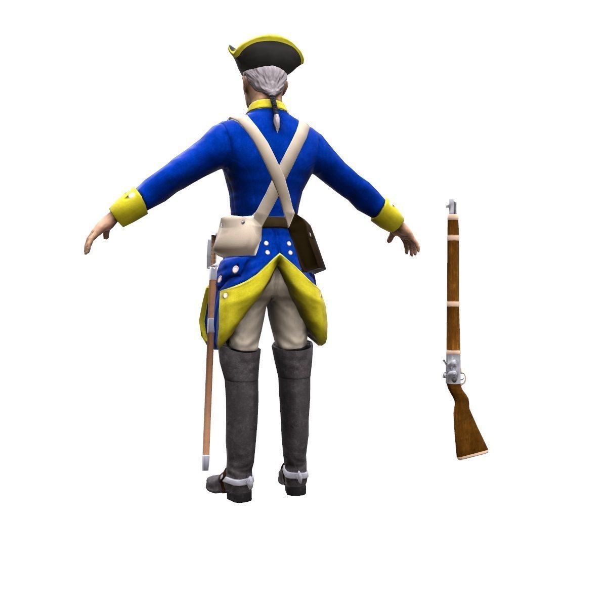 Swedish dragoon Low-poly 3D model_9