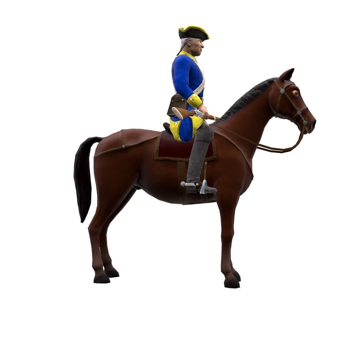 Swedish dragoon Low-poly 3D model_25