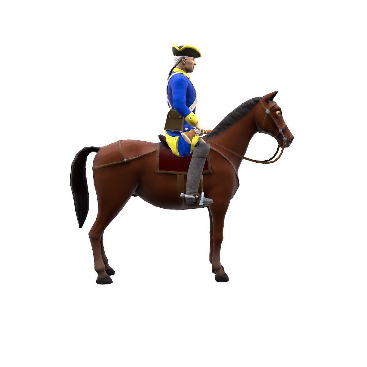 Swedish dragoon Low-poly 3D model_39