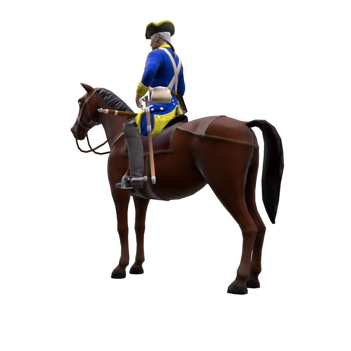 Swedish dragoon Low-poly 3D model_24