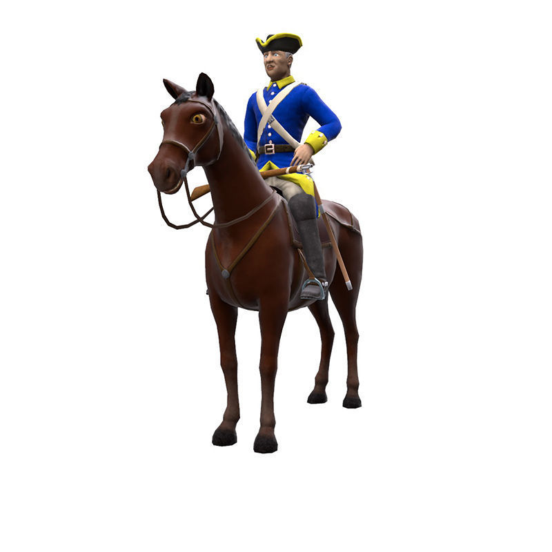 Swedish dragoon Low-poly 3D model_6