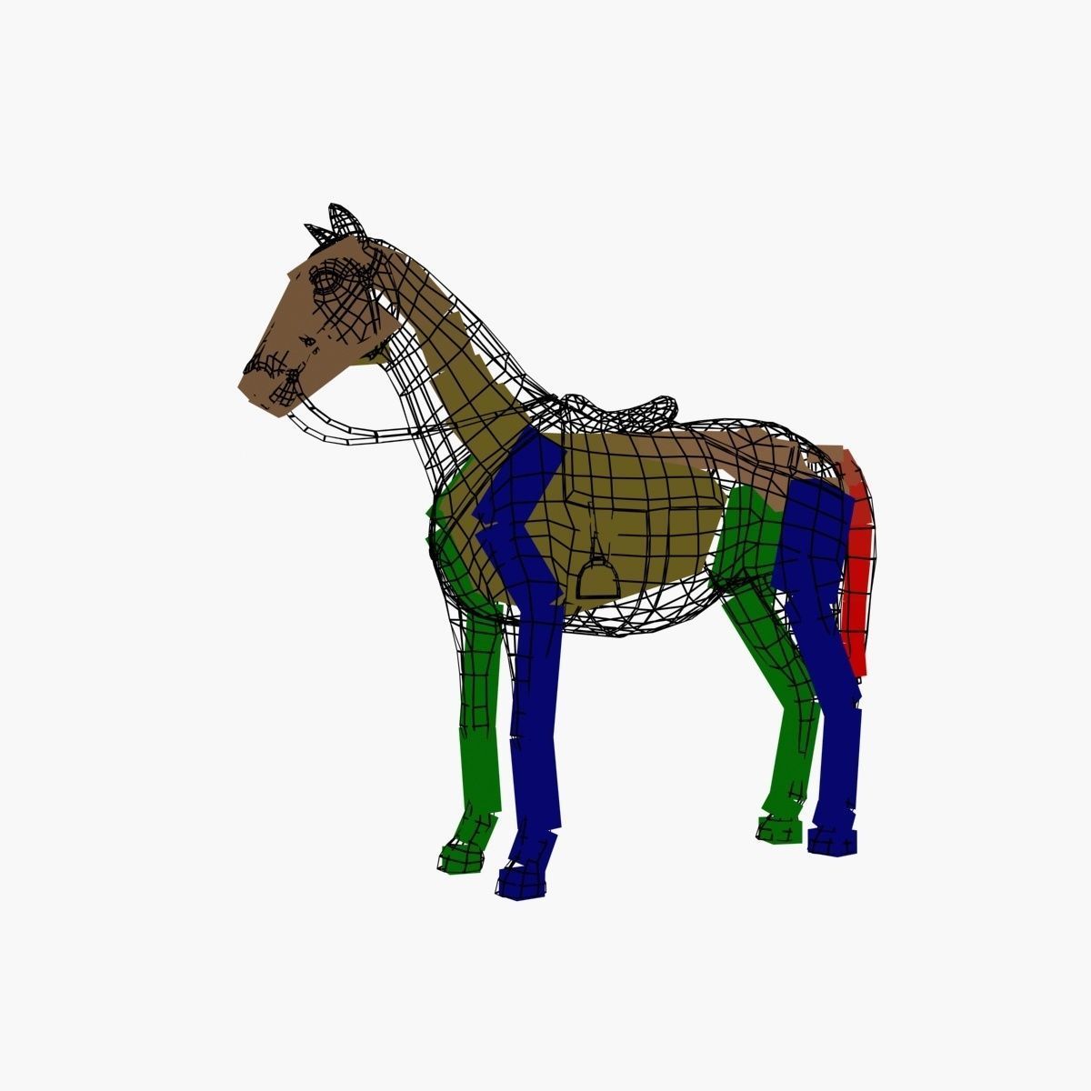 Swedish dragoon Low-poly 3D model_7