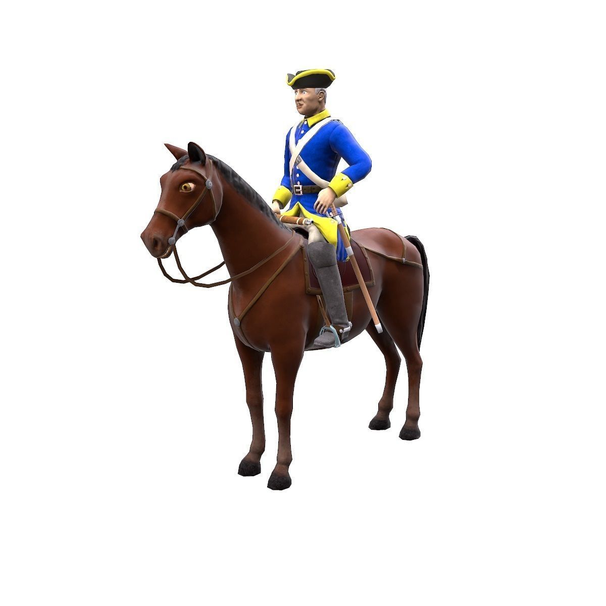Swedish dragoon Low-poly 3D model_38