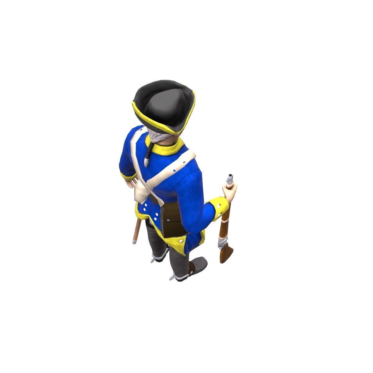 Swedish dragoon Low-poly 3D model_12