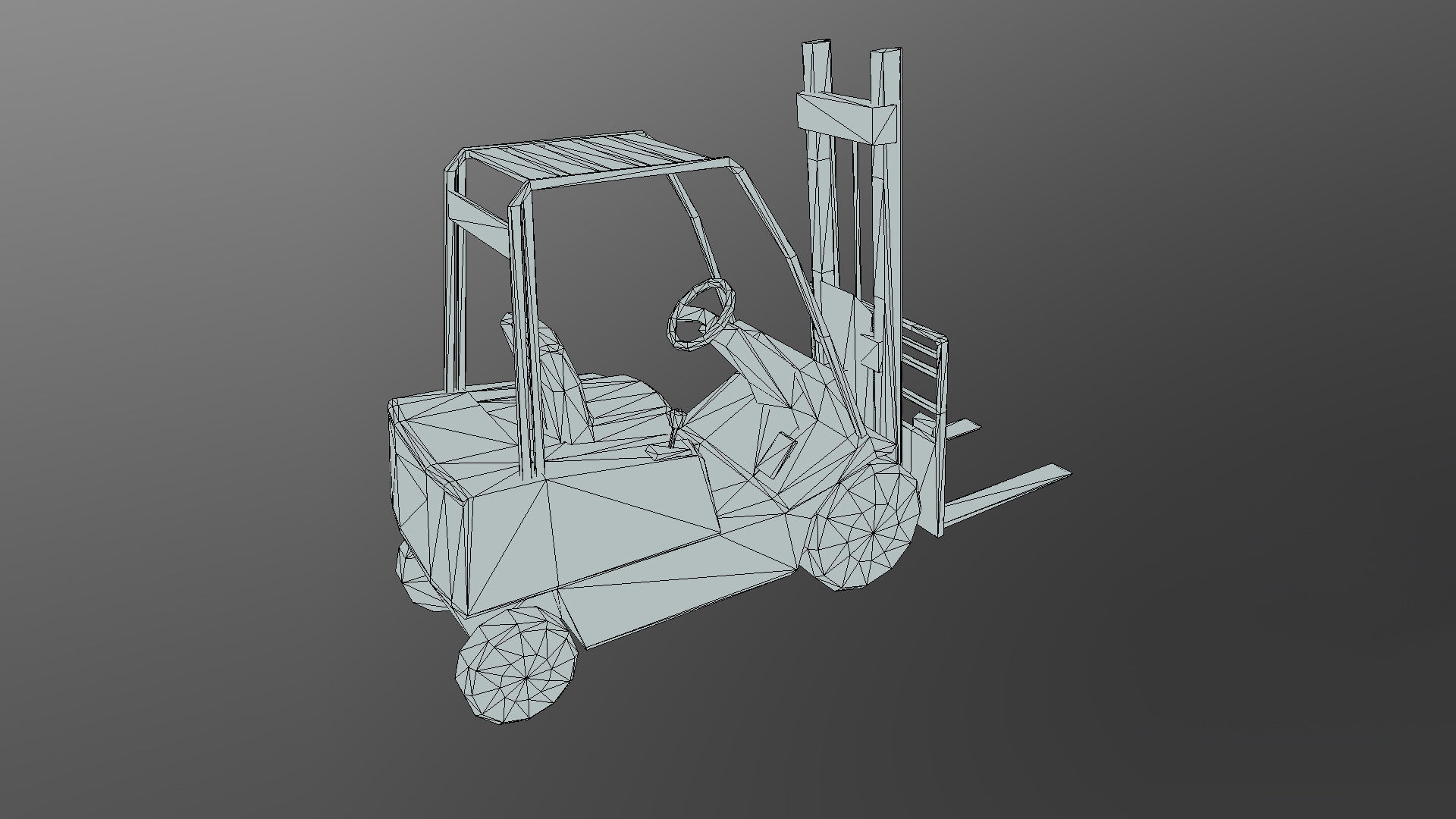 Forklift Low-poly 3D model_3