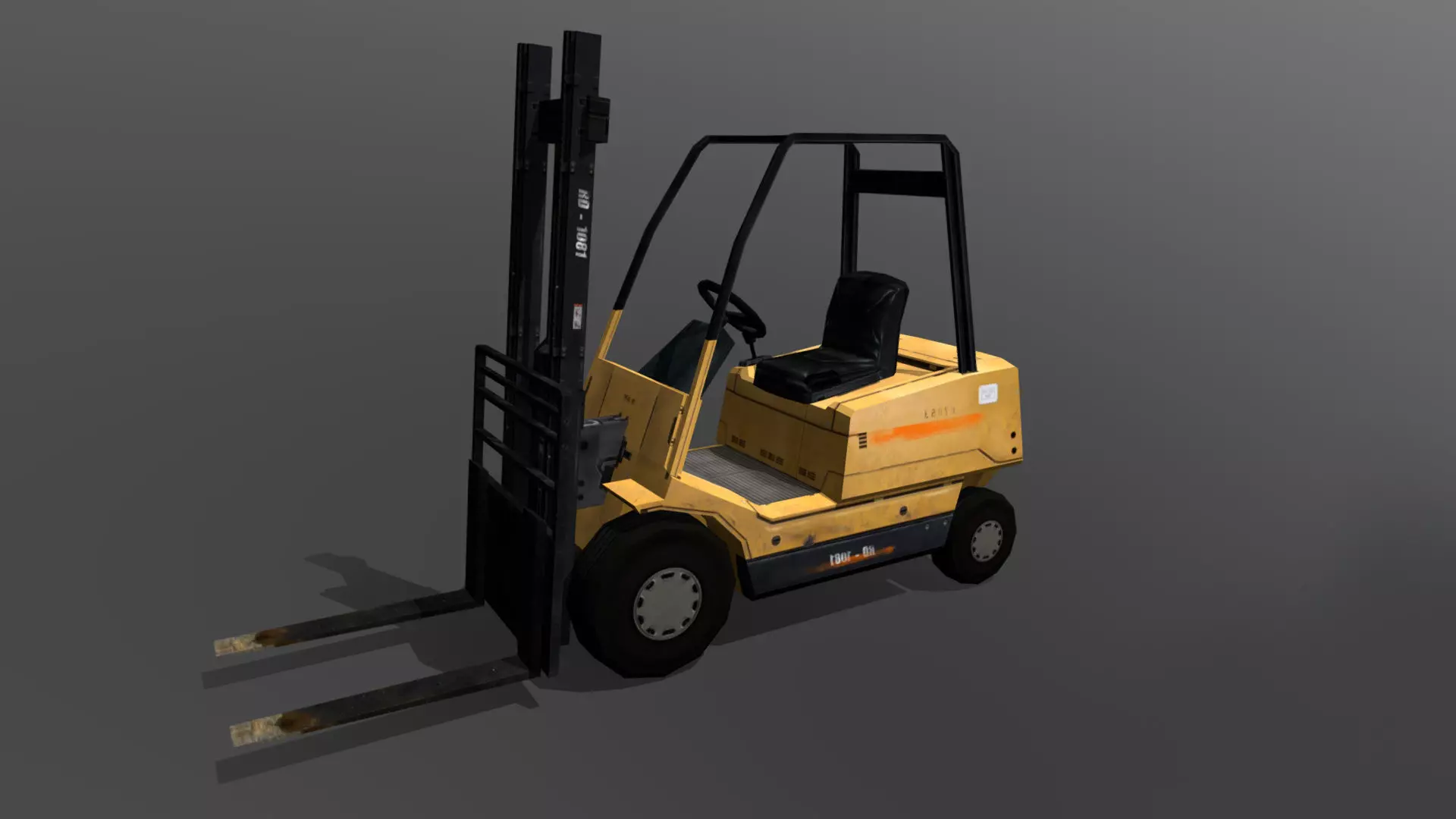 Forklift Low-poly 3D model_0