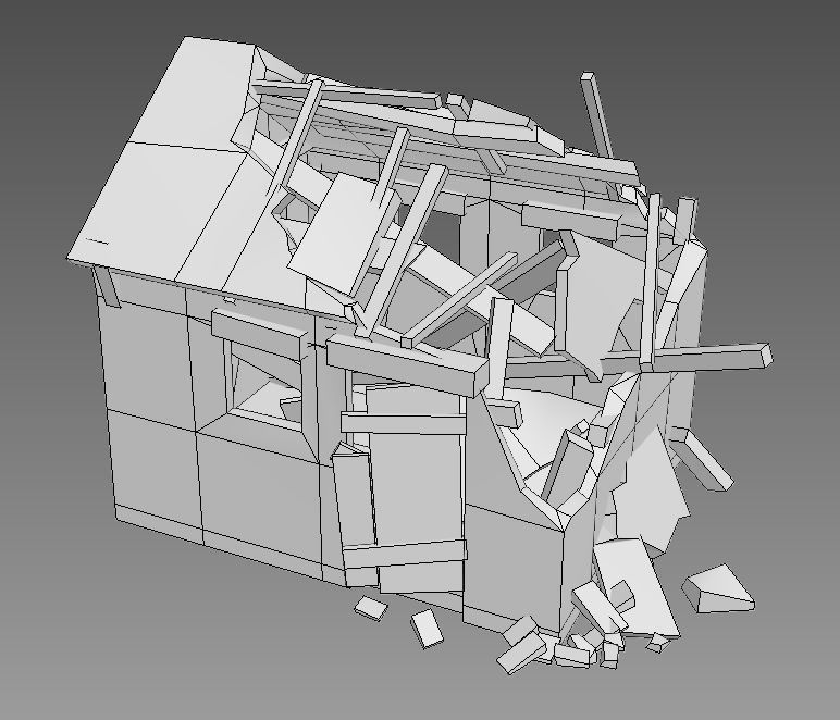 Old hut Low-poly 3D model_4