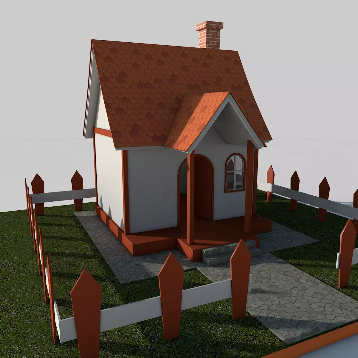 Cartoon House Low-poly 3D model