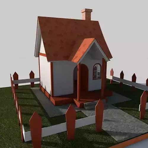 Cartoon House Low-poly 3D model