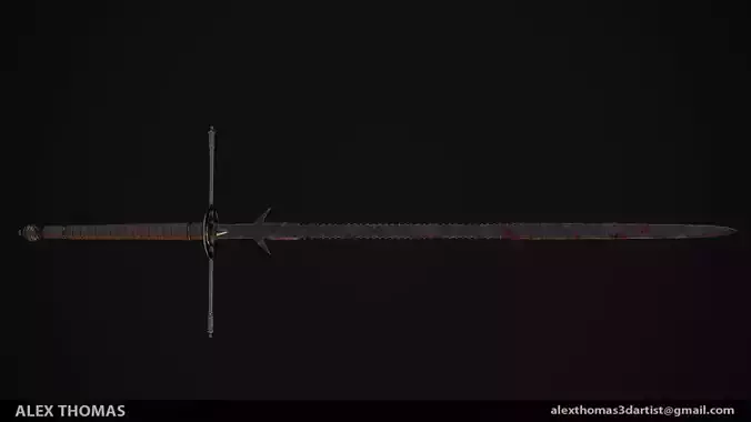 Zweihander Two handed Sword  Low-poly 3D model
