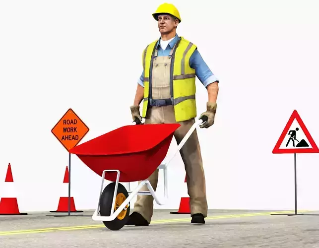 Worker with Wheelbarrow 