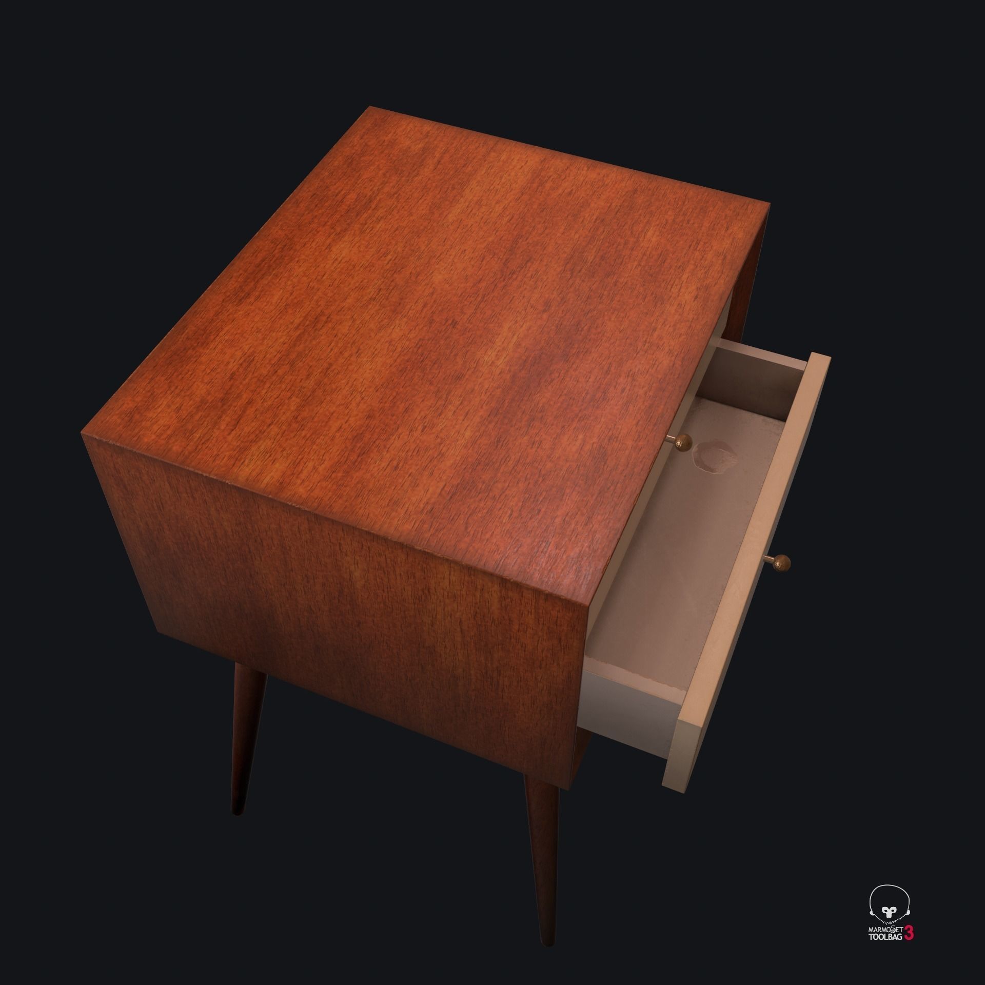 West Elm Night Stand - used item Low-poly 3D model_2