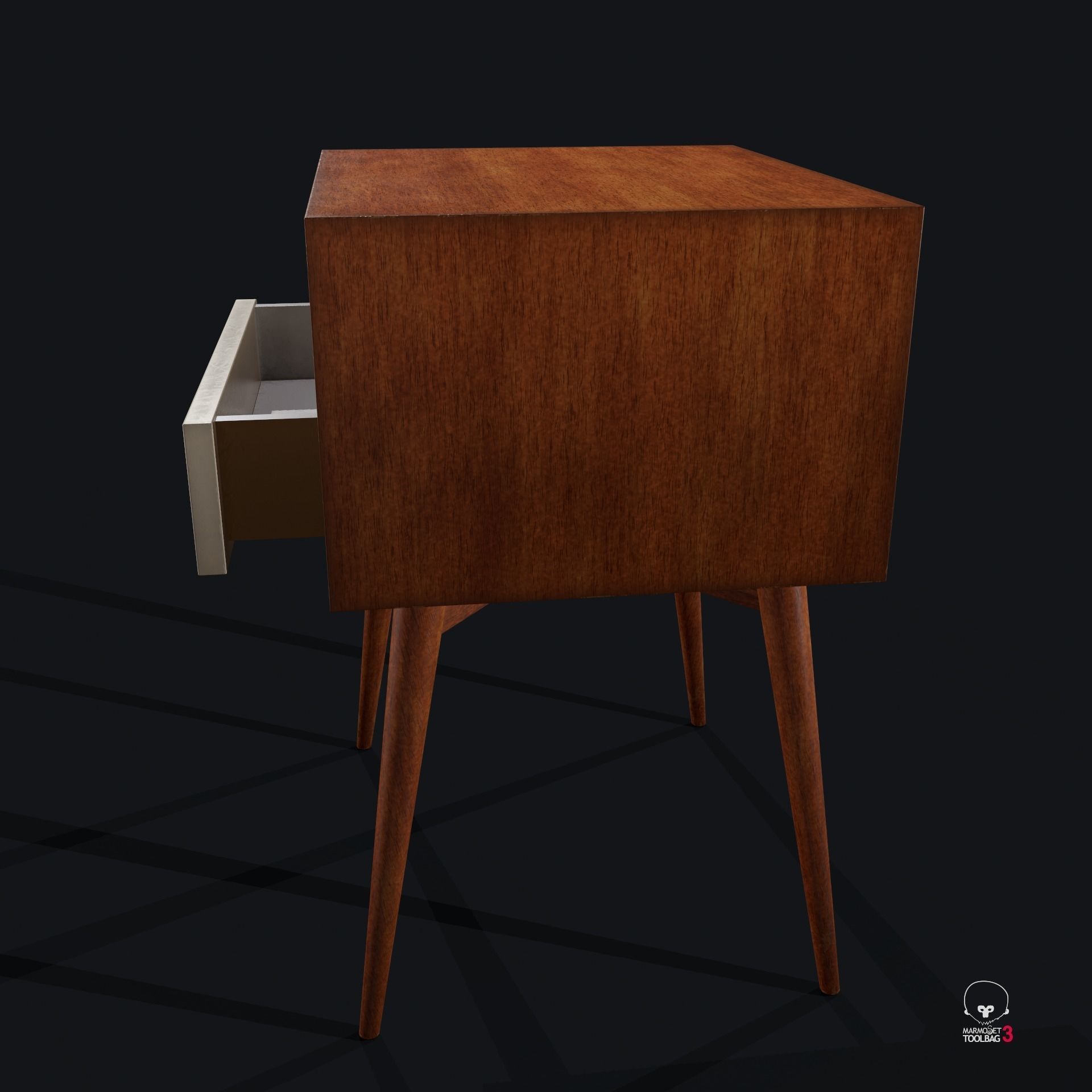 West Elm Night Stand - used item Low-poly 3D model_5