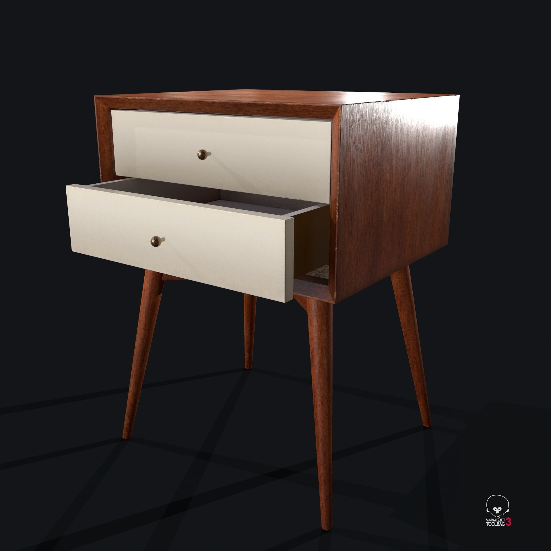 West Elm Night Stand - used item Low-poly 3D model_3