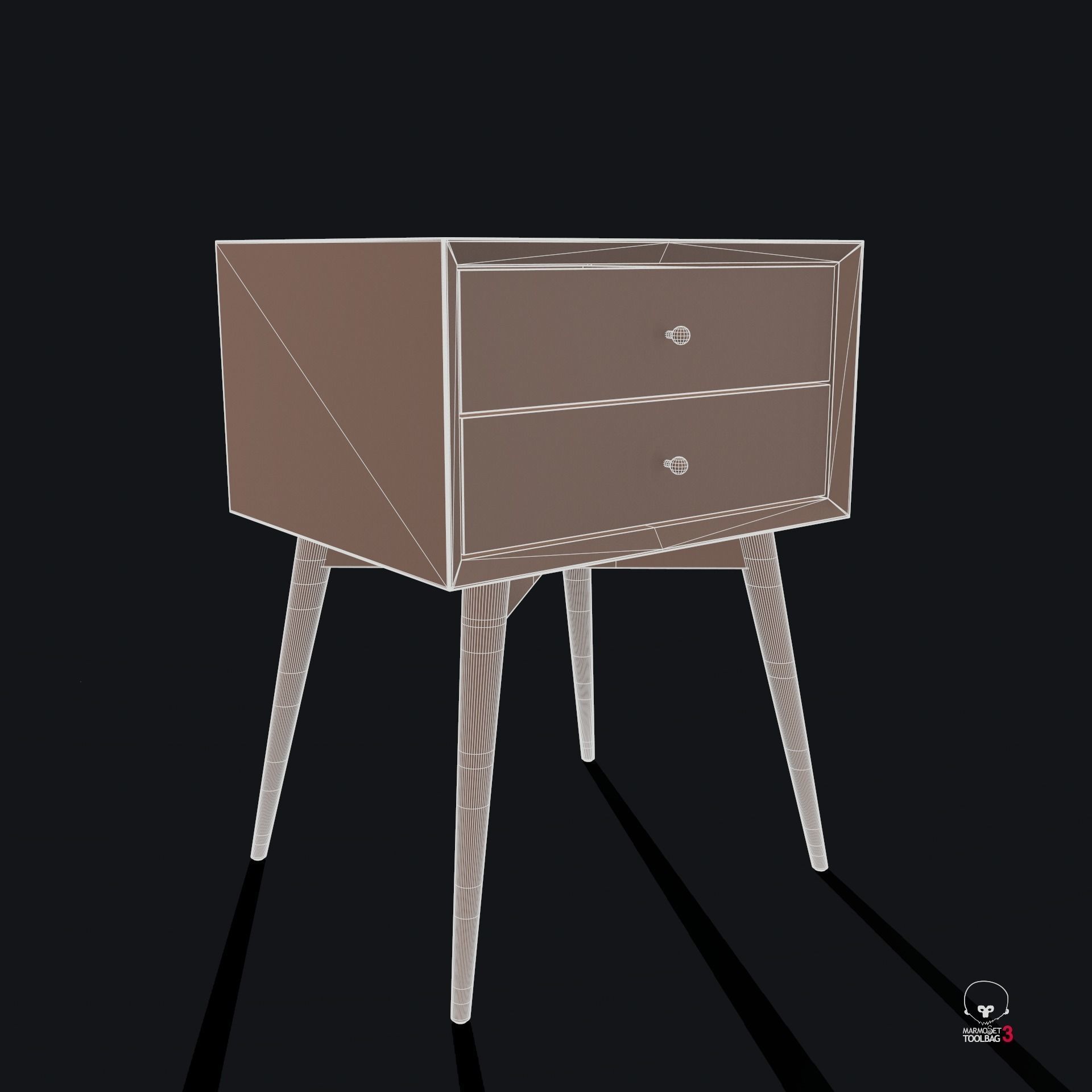 West Elm Night Stand - used item Low-poly 3D model_4