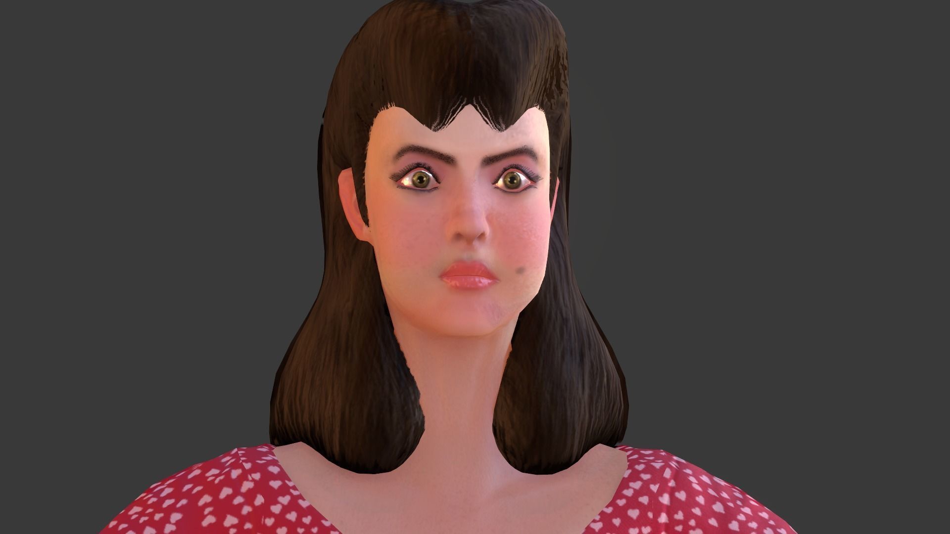 Vintage Fifties Style Girl Low-poly 3D model_60
