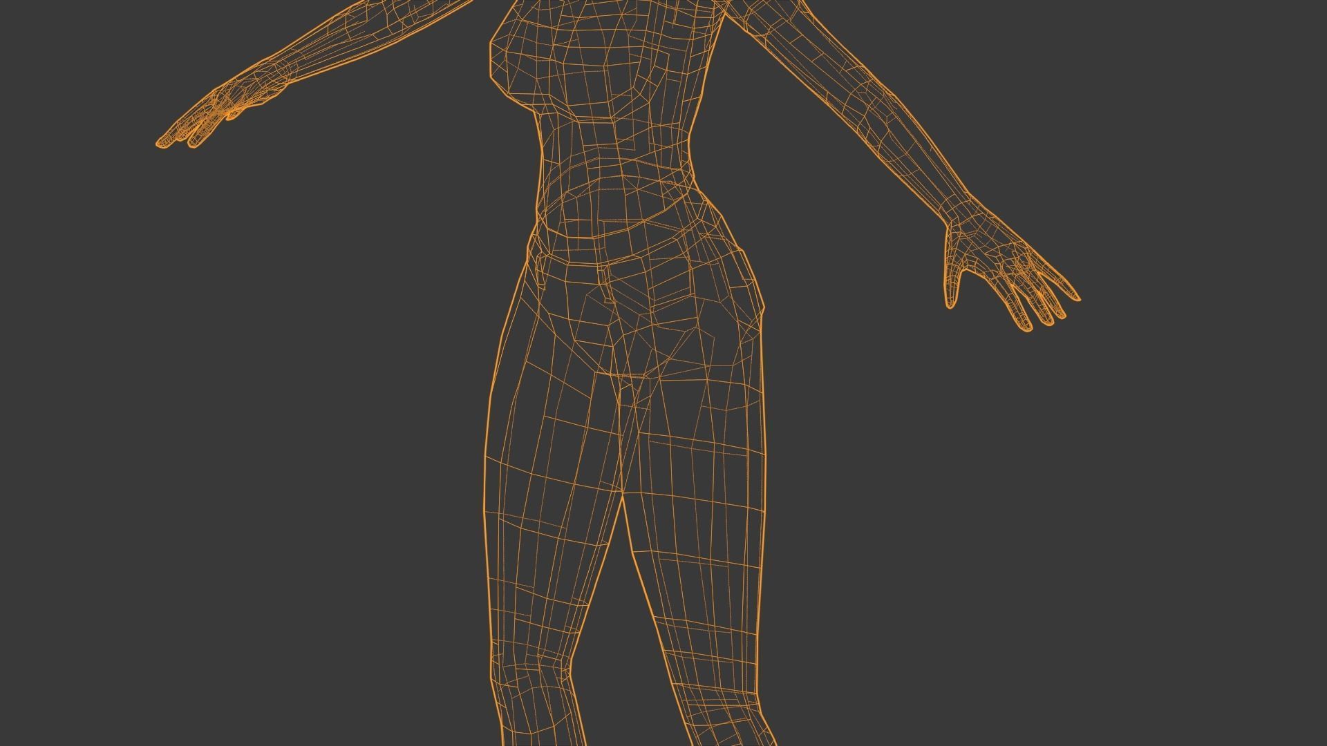 Vintage Fifties Style Girl Low-poly 3D model_108